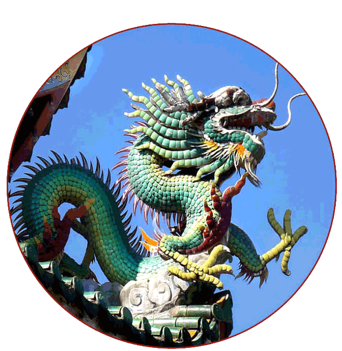 Dragon on rooftop at a temple in Chiang Mai