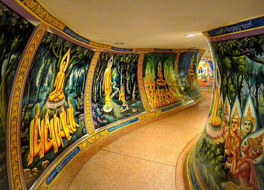 The story of the Buddha inside a dragon at The sinuous dragon at Kuan Im Chokchai temple, Chiang Mai