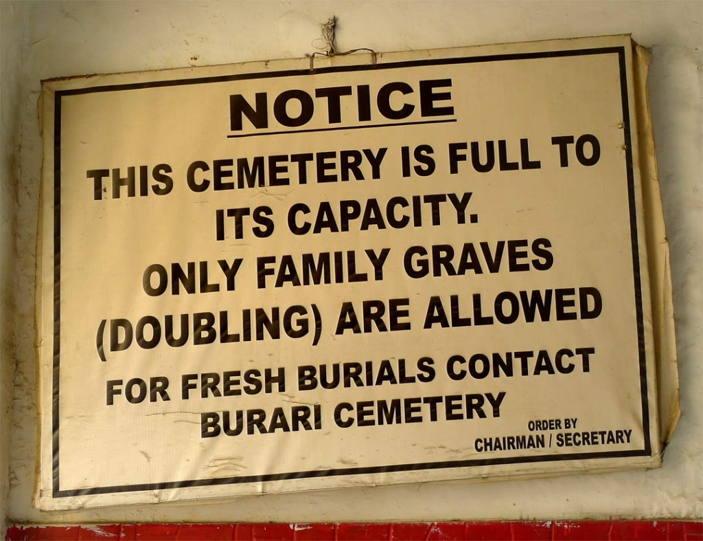 Full to capacity, Indian Christian Cemetery Full to capacity, Indian Christian Cemetery
